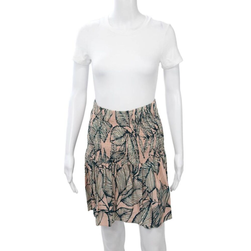 Margaret OLeary Womens Peasant Floral Skirt Beige 100% Ecovera Size XS